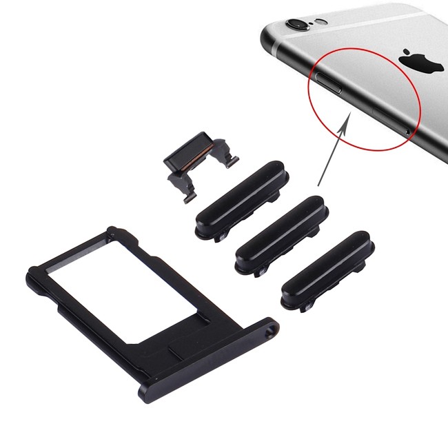 Card Tray + Buttons for iPhone 6s Plus (Black) at 7,90 €