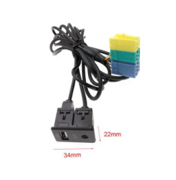 AUX audio input socket + USB Hyundai / Kia, 20-pin