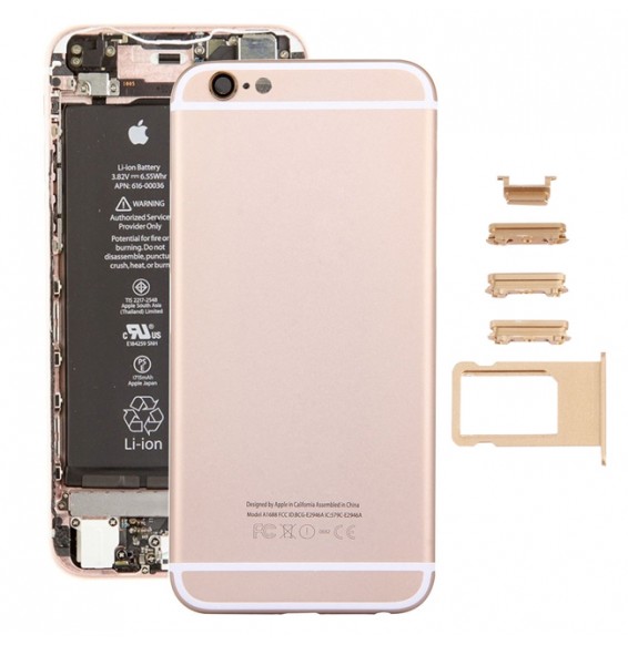 Full Back Housing Cover for iPhone 6s (Gold)(With Logo)