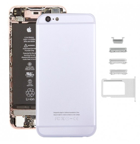 Full Back Housing Cover for iPhone 6s (Silver)(With Logo)