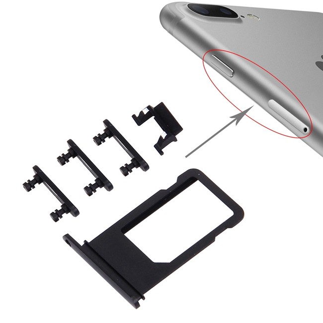Simkaart houder + knoppen voor iPhone 7 Plus (Zwart) voor 7,90 €