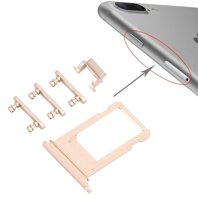 SIM Card Tray + Buttons for iPhone 7 Plus (Gold) at 7,90 €