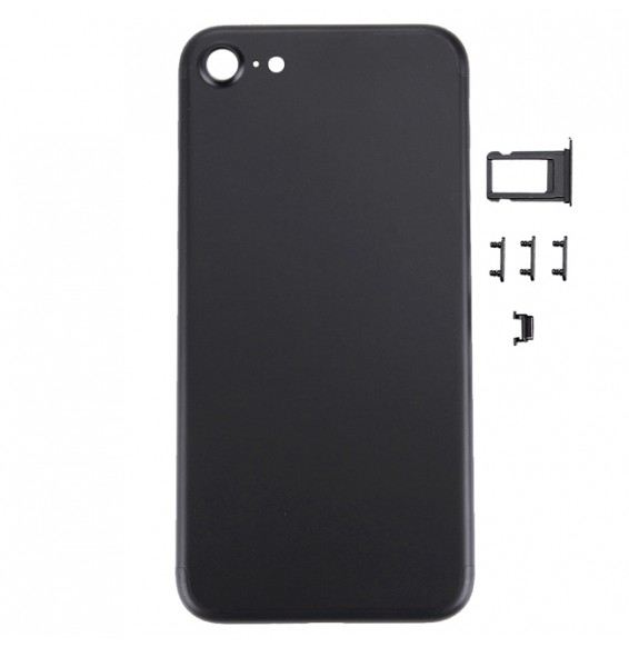 Full Back Housing Cover for iPhone 7 (Black)(With Logo)