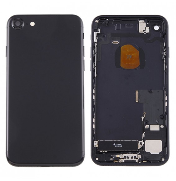 Back Housing Cover Assembly for iPhone 7 (Jet Black)(With Logo)