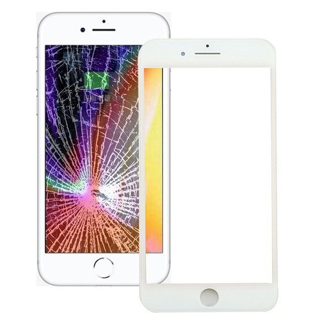 Outer Glass Lens with Adhesive for iPhone 8 Plus (White) at 12,10 €