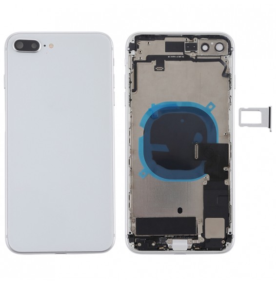 Back Housing Cover Assembly for iPhone 8 Plus (Silver)(With Logo)