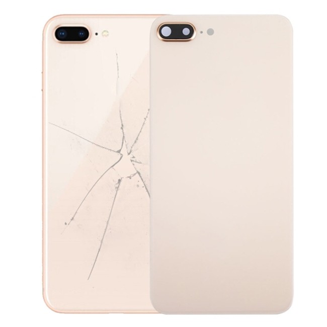 Rückseite Akkudeckel Glas mit Linse und Kleber für iPhone 8 Plus (Gold)(Mit Logo) für 14,90 €