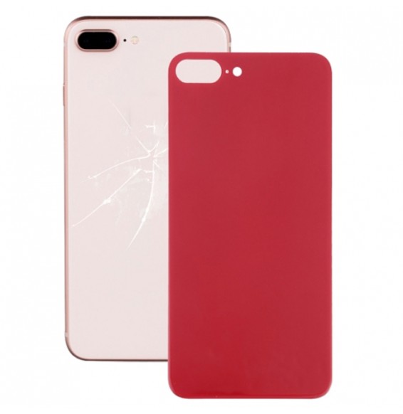 Back Cover Rear Glass with Adhesive for iPhone 8 Plus (Red)(With Logo)