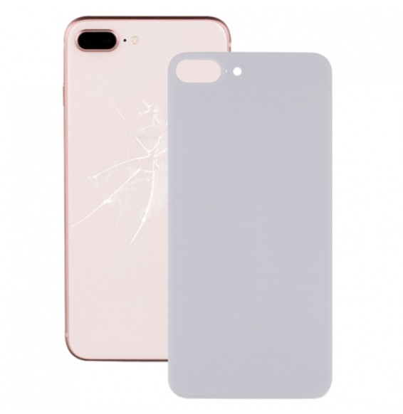 Back Cover Rear Glass with Adhesive for iPhone 8 Plus (White)(With Logo)