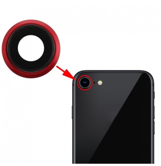 Back Camera Bezel with Lens Cover for iPhone 8 (Red)