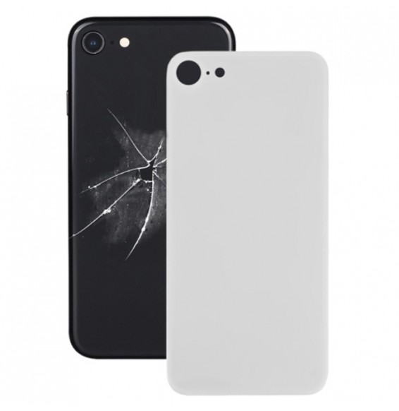 Battery Back Cover with Adhesive for iPhone 8 (White)(With Logo)