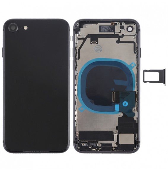 Back Housing Cover Assembly for iPhone 8 (Black)(With Logo)