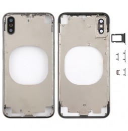 Full Back Housing Cover for iPhone X (Transparent + Black)(With Logo) at 49,90 €