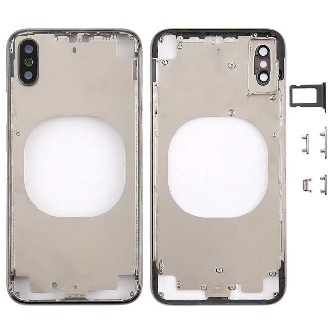 Full Back Housing Cover for iPhone X (Transparent + Black)(With Logo) at 49,90 €