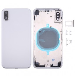 Full Back Housing Cover for iPhone X (Silver)(With Logo) at 44,50 €