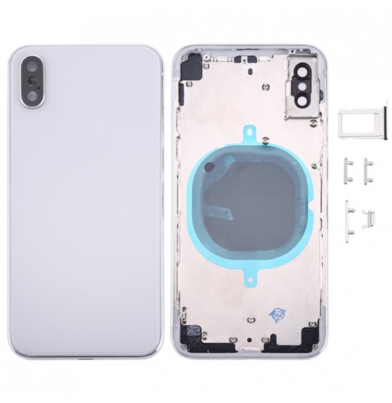 Back Housing Cover for iPhone X (Silver)(With Logo)