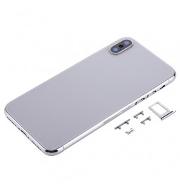 Full Back Housing Cover for iPhone X (Silver)(With Logo) at 44,50 €