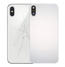 Achterkant glas met camera lens und lijm voor iPhone X (Zilver)(Met Logo) voor 22,45 €