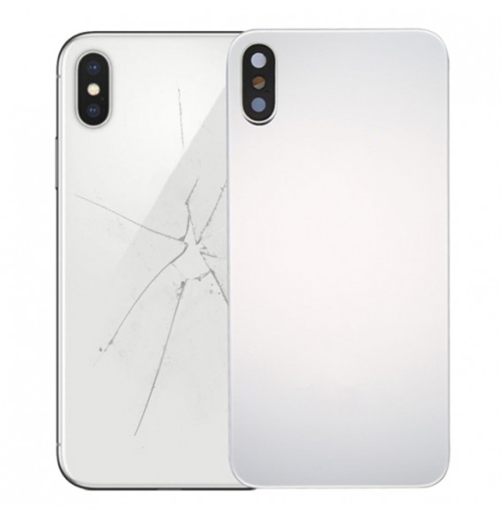 Battery Back Cover with Adhesive for iPhone X (Silver)(With Logo)
