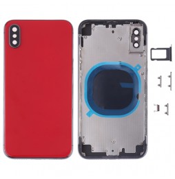 Full Back Housing Cover for iPhone X (Red)(With Logo) at 44,50 €