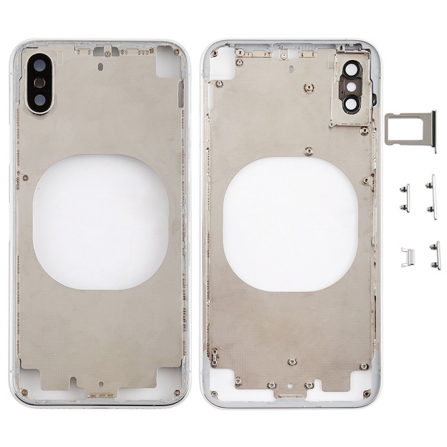 Full Back Housing Cover for iPhone X (Transparent + White)(With Logo) at 49,90 €