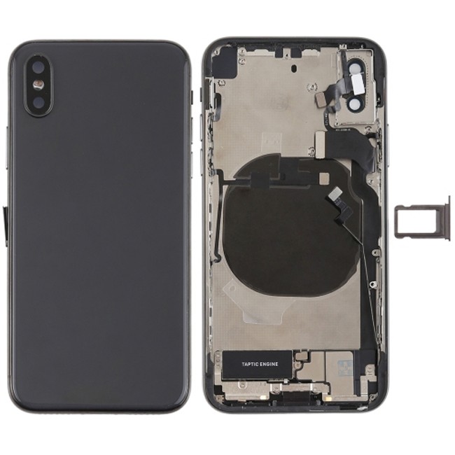 Vormontiert Gehäuse für iPhone X (Schwarz)(Mit Logo) für 86,90 €
