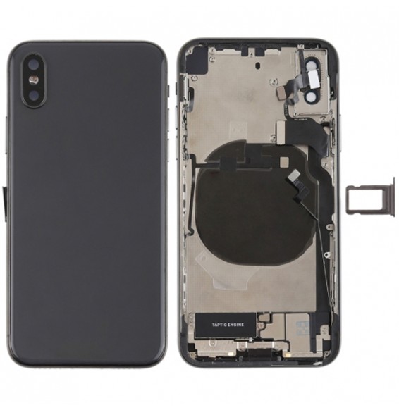 Back Housing Cover Assembly for iPhone X (Black)(With Logo)