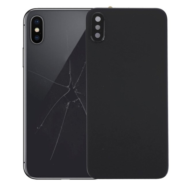 Cache vitre arrière avec lentille et adhésif pour iPhone X (Noir)(Avec Logo) à 22,45 €