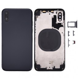 Full Back Housing Cover for iPhone X (Black)(With Logo) at 44,50 €