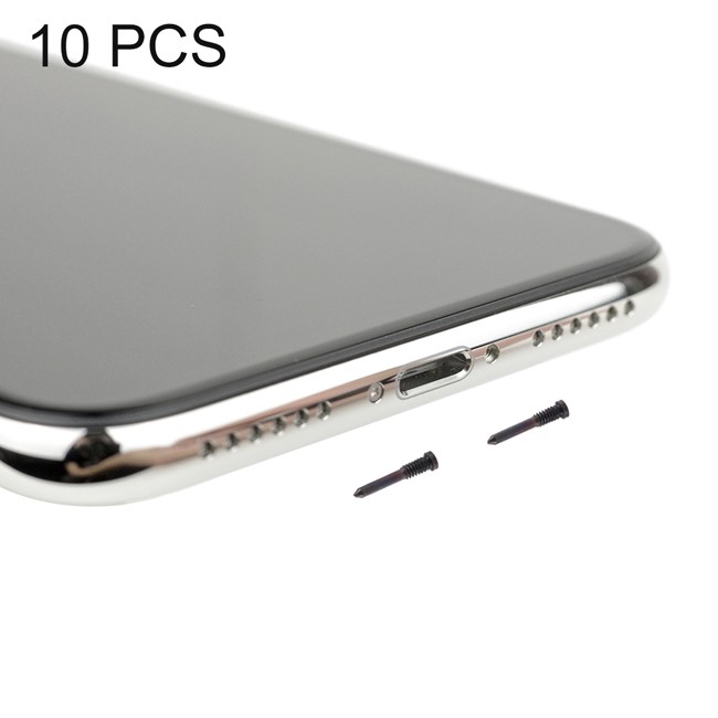 10x Laadpoort schroeven voor iPhone X (Zwart) voor 6,90 €