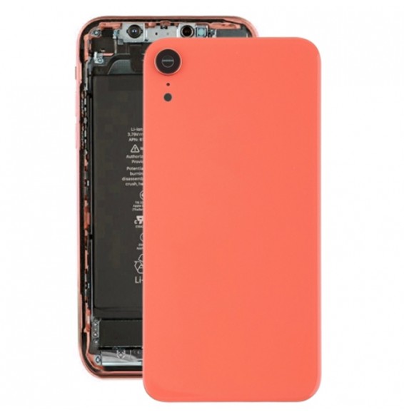 Back Cover Rear Glass with Lens & Adhesive for iPhone XR (Pink)(With Logo)