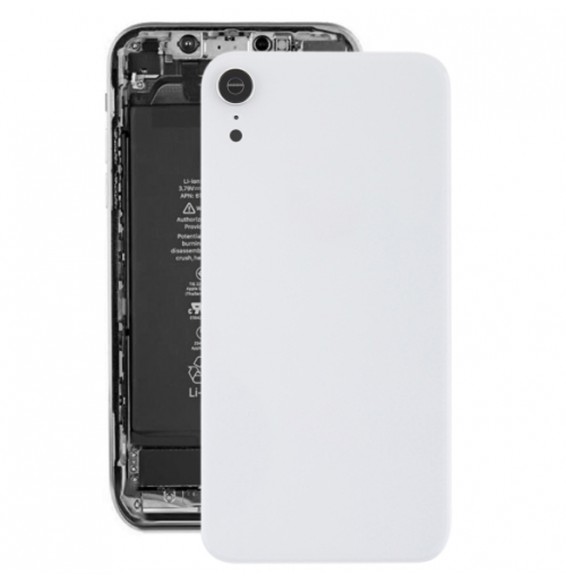 Battery Back Cover with Camera Bezel, Lens & Adhesive for iPhone XR (White)(With Logo)