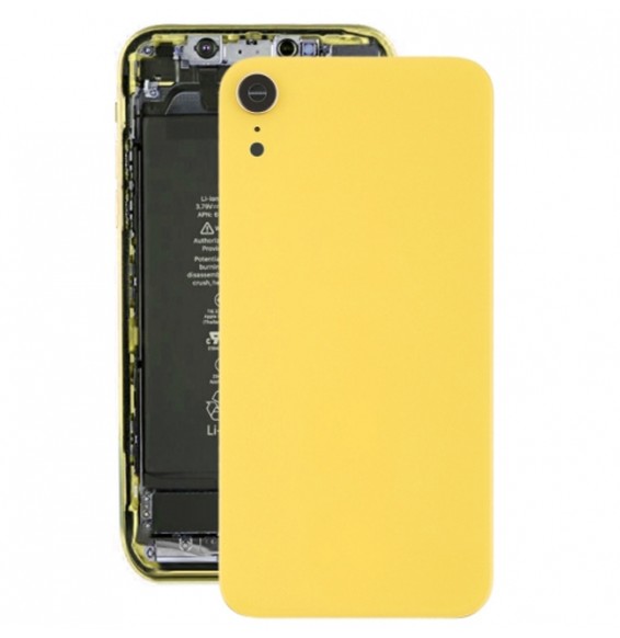 Battery Back Cover with Camera Bezel, Lens & Adhesive for iPhone XR (Yellow)(With Logo)