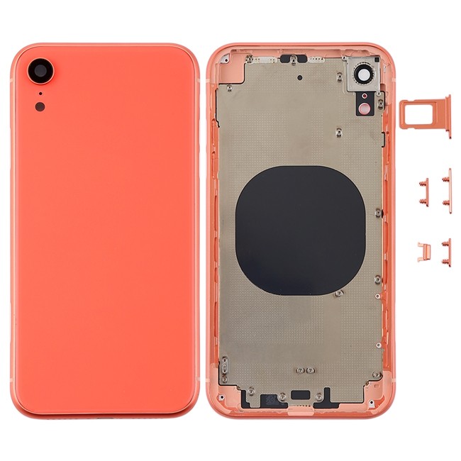 Full Back Housing Cover for iPhone XR (Coral)(With Logo) at 35,50 €