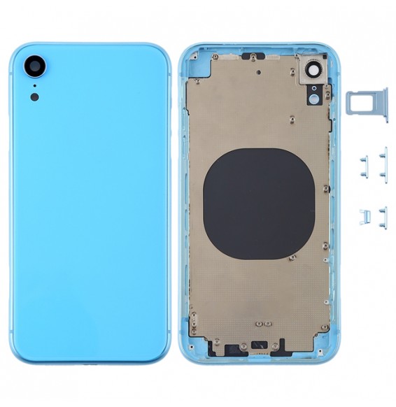 Full Back Housing Cover for iPhone XR (Blue)(With Logo)