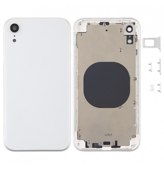 Full Back Housing Cover for iPhone XR (White)(With Logo)