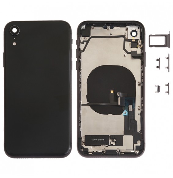 Back Housing Cover Assembly for iPhone XR (Black)(With Logo)