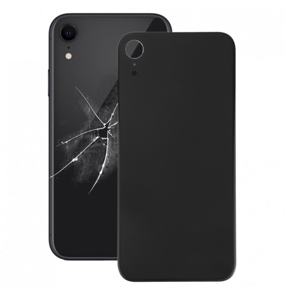 Back Cover Rear Glass with Adhesive for iPhone XR (Black)(With Logo)