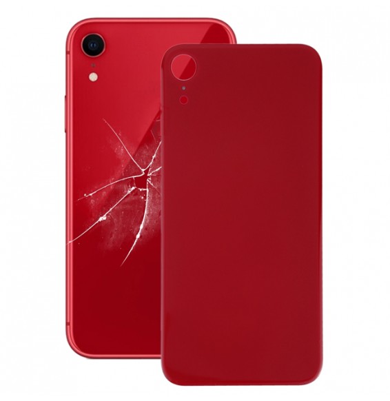 Back Cover Rear Glass with Adhesive for iPhone XR (Red)(With Logo)