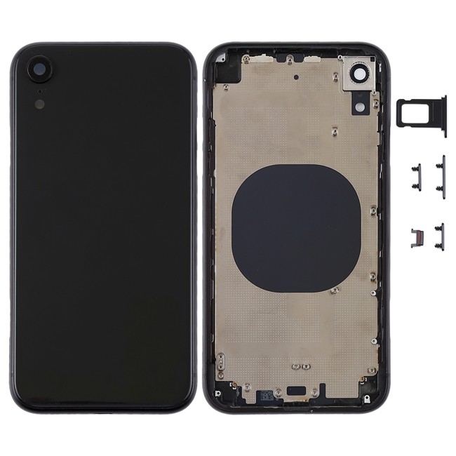 Full Back Housing Cover for iPhone XR (Black)(With Logo) at 35,50 €