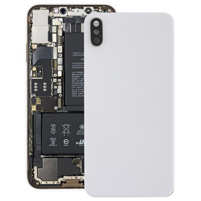 Cache vitre arrière avec lentille et adhésif pour iPhone XS Max (Blanc)(Avec Logo) à 14,90 €