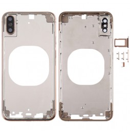 Full Back Housing Cover for iPhone XS Max (Transparent + Gold) at 64,90 €