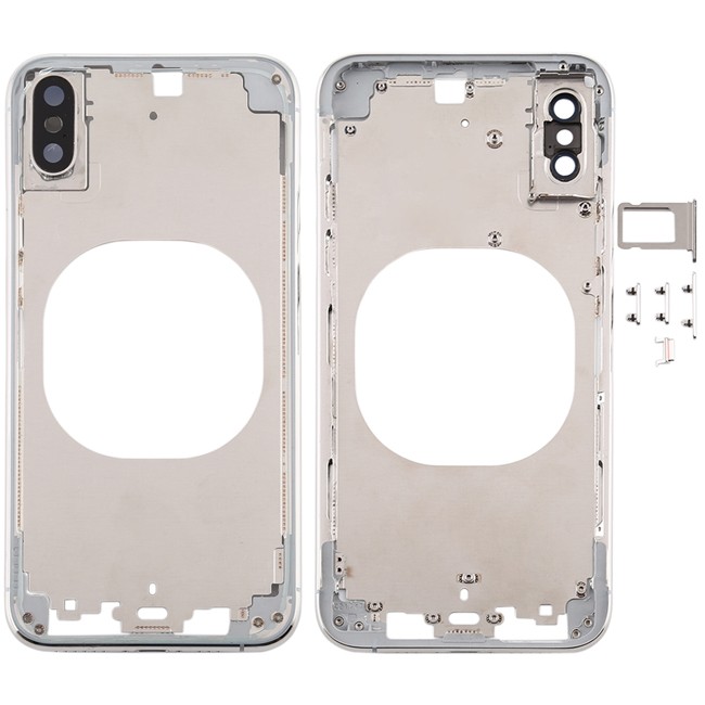 Full Back Housing Cover for iPhone XS Max (Transparent + White) at 64,90 €