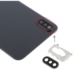 Back Cover Rear Glass with Lens & Adhesive for iPhone XS Max (Black)(With Logo) at 14,90 €