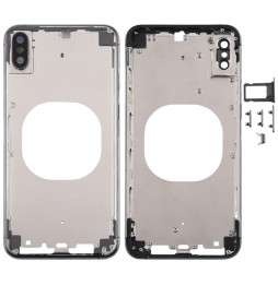 Full Back Housing Cover for iPhone XS Max (Transparent + Black) at 64,90 €