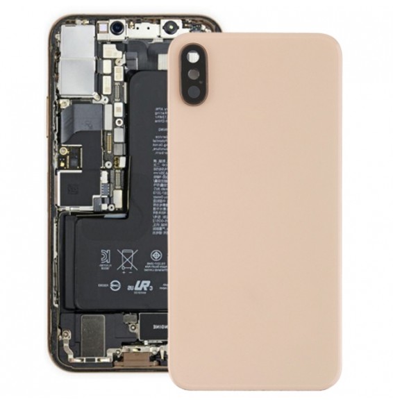Back Cover Rear Glass with Lens & Adhesive for iPhone XS (Gold)(With Logo)