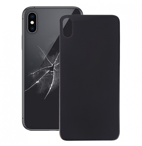 Back Cover Rear Glass with Adhesive for iPhone XS (Black)(With Logo)