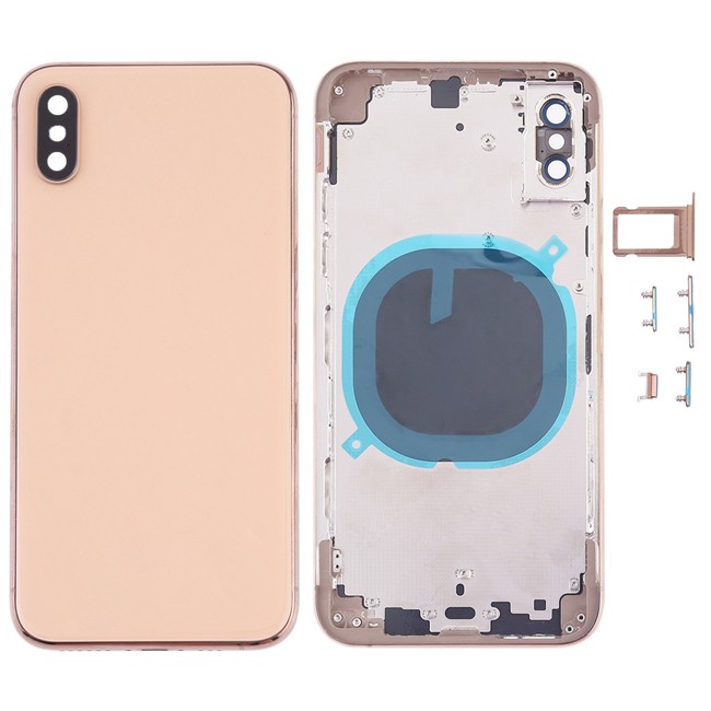 Full Back Housing Cover for iPhone XS (Gold)(With Logo) at 49,90 €
