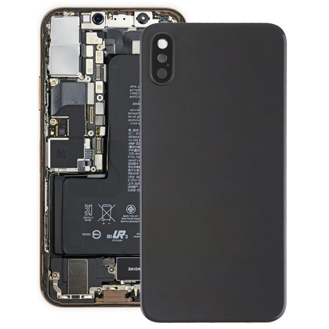 Cache vitre arrière avec lentille et adhésif pour iPhone XS (Noir)(Avec Logo) à 14,90 €