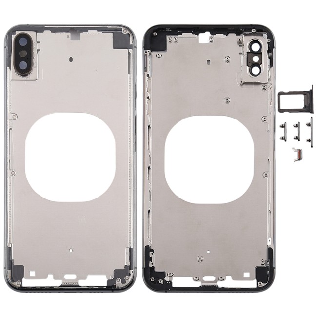 Full Back Housing Cover for iPhone XS (Transparent + Black) at 52,90 €